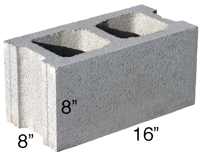 Concrete block dimensions Inch Calculator