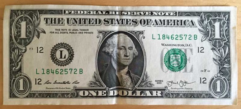 Create a Ruler from a Dollar Bill - Inch Calculator