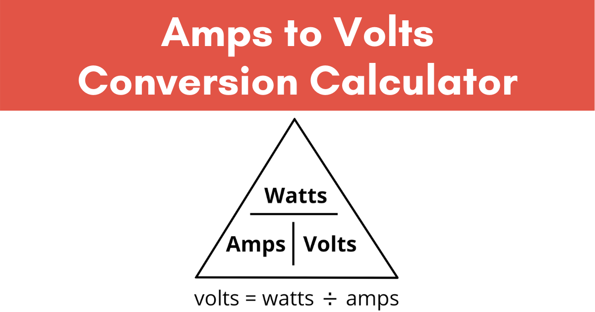 amp to volt conversion calculator