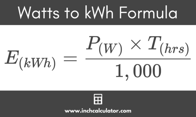 Watts To Kilowatt-Hours (kWh) Conversion Calculator