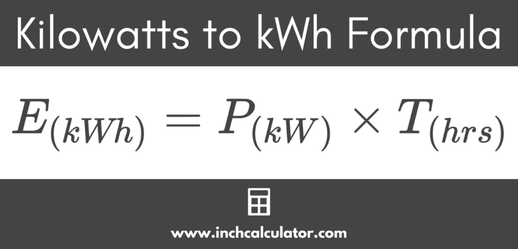 Kilowatts Kw To Kilowatt Hours Kwh Conversion Calculator