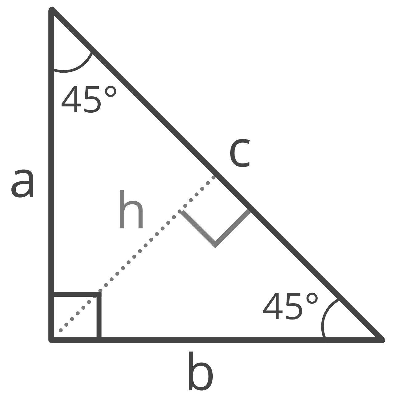 45 45 90 Triangle Calculator - Inch Calculator